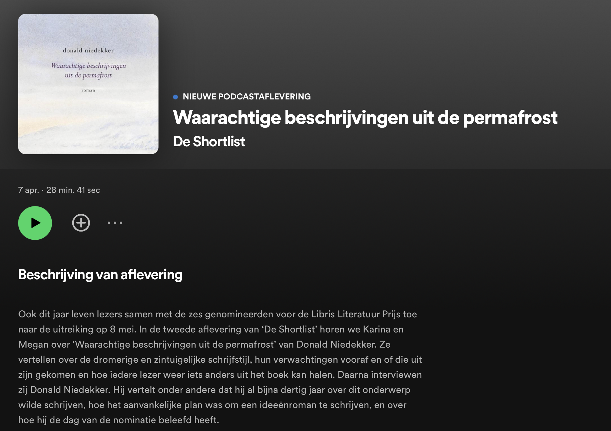 Podcast De Shortlist - "Waarachtige beschrijvingen uit de permafrost