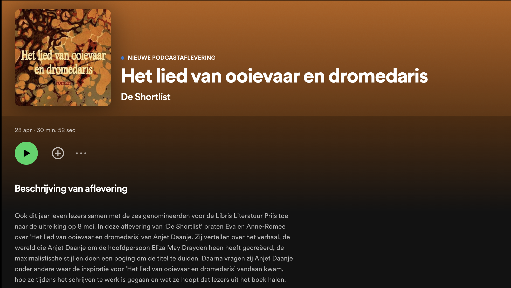 Podcast De Shortlist - "Het lied van ooievaar en dromedaris" van Anjet