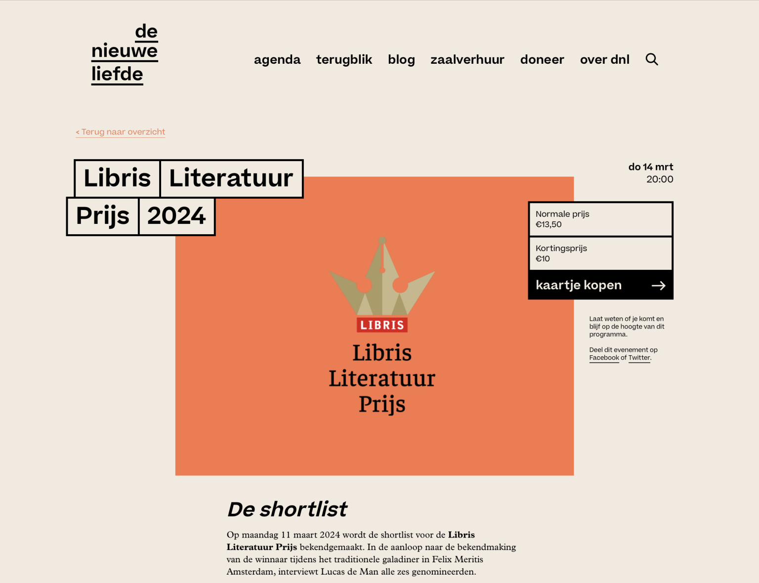 Home Libris Literatuur Prijs
